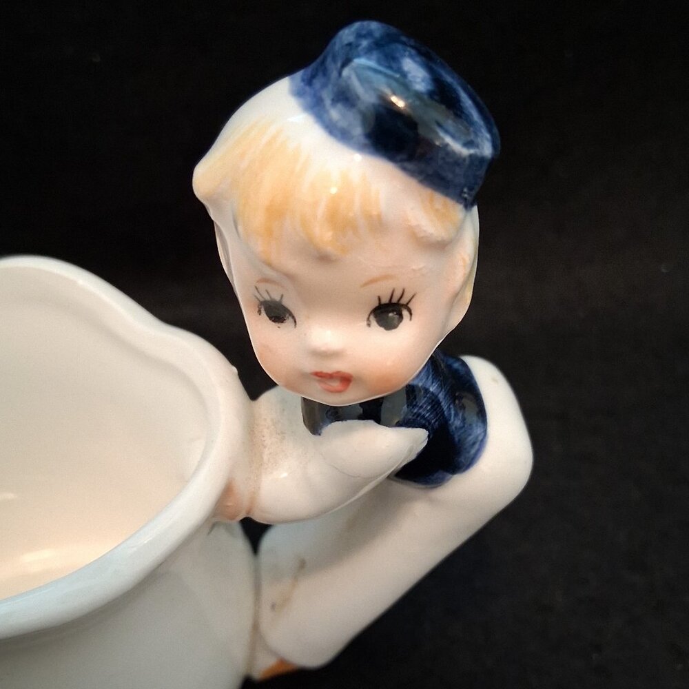 Rare (1950s-1960s) Enesco Japan E-5817 Dutch Boy Figurine Mini Pitcher Creamer - Picture 6 of 8
